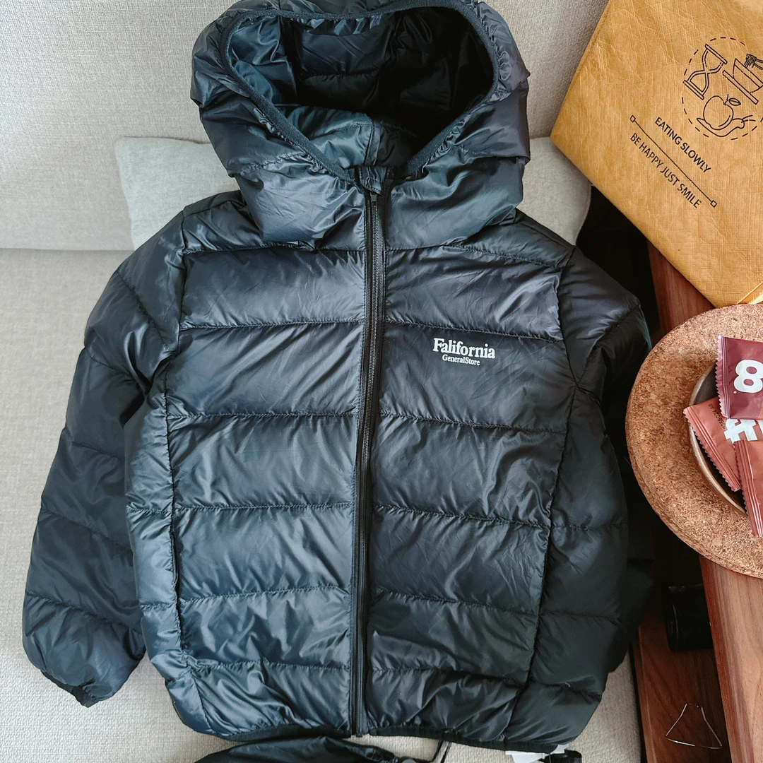 【JMJQ 23922】百搭休闲校服神器保暖高充绒90白鸭绒轻羽绒连帽外套