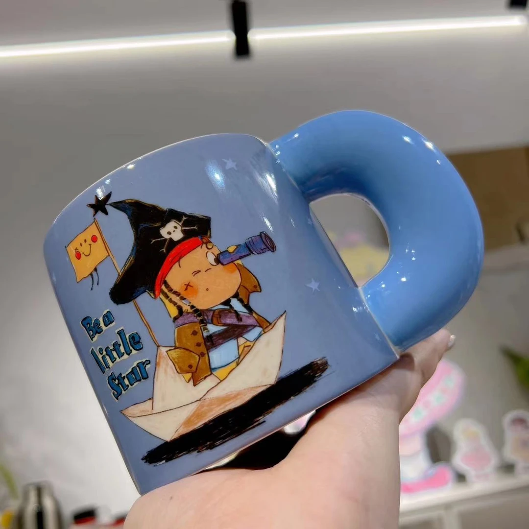 【东泰】星星人联名马克杯海盗船大把手牛奶杯家用水杯