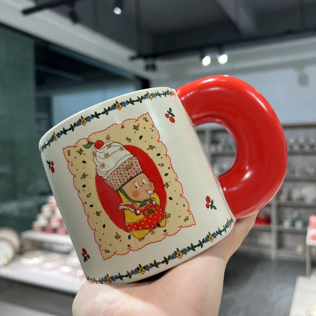 【东泰】星星人联名马克杯子红色陶瓷大把手牛奶杯家用大容量水杯