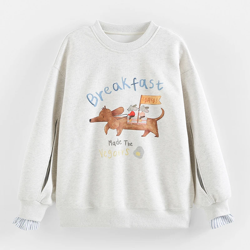 卡通印花圆领卫衣24856