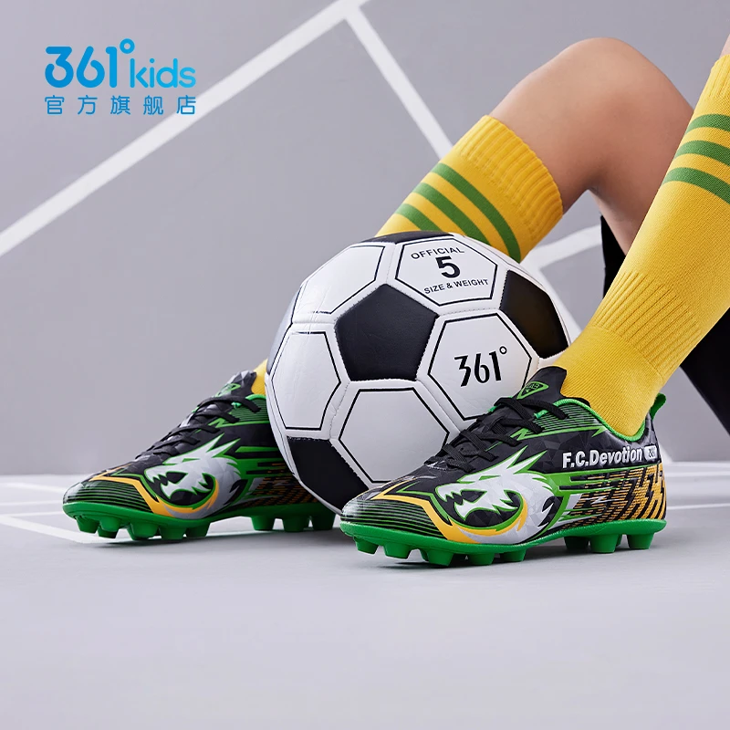 361°儿童足球鞋2024新款童鞋男童运动鞋低帮碎钉防滑短钉训练鞋
