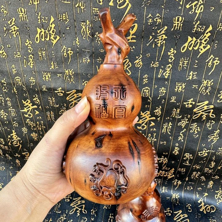 【龙虎山】天然带焦枣木大葫芦摆件