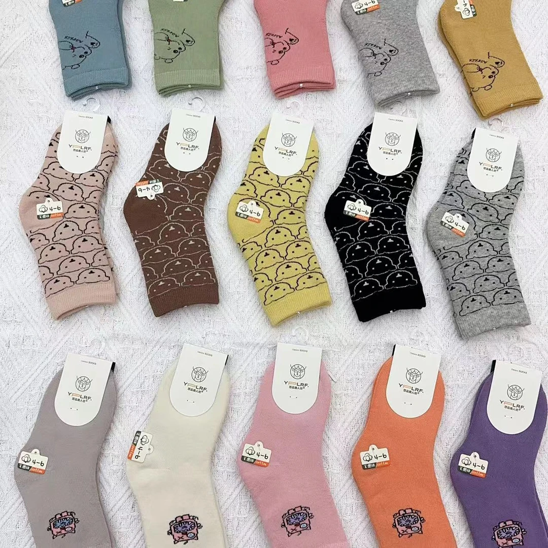 L290 五双装儿童毛圈袜保暖袜子卡通