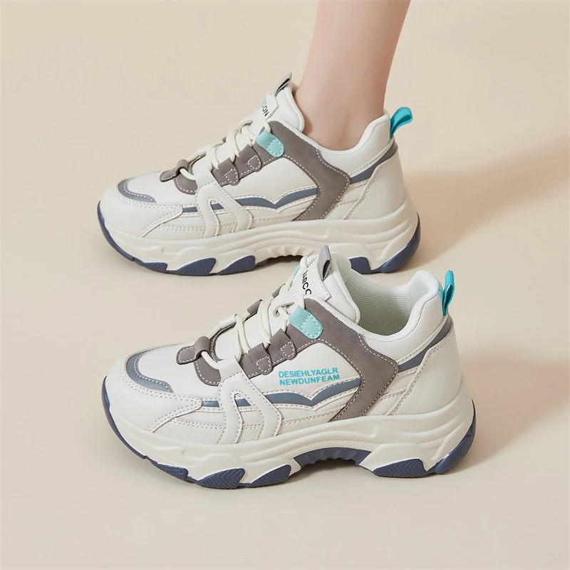 YEARCON/意尔康女鞋2025新款女生休闲厚底老爹鞋时尚百搭运动潮鞋