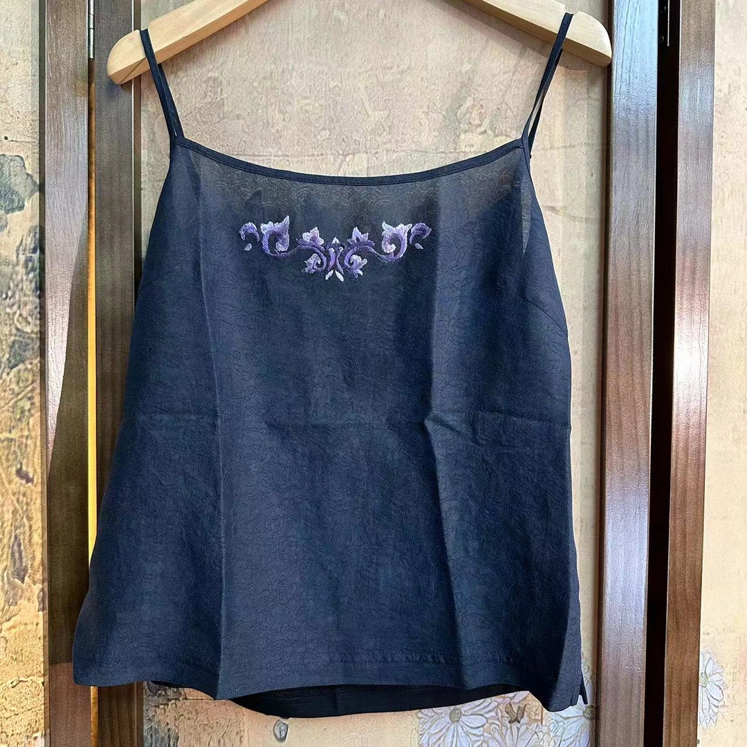 a179【如意家香云纱】莨纱背心民族风时尚休闲百搭女士夏季复古国风