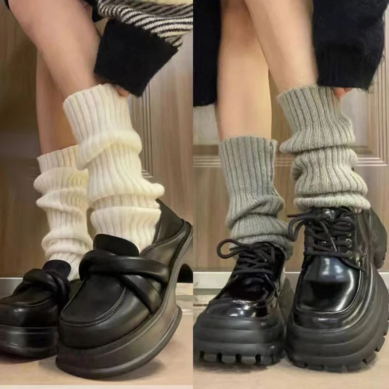 泰酷辣!jk针织袜套原宿风y2k甜美日系学院风春秋款中筒堆堆袜女