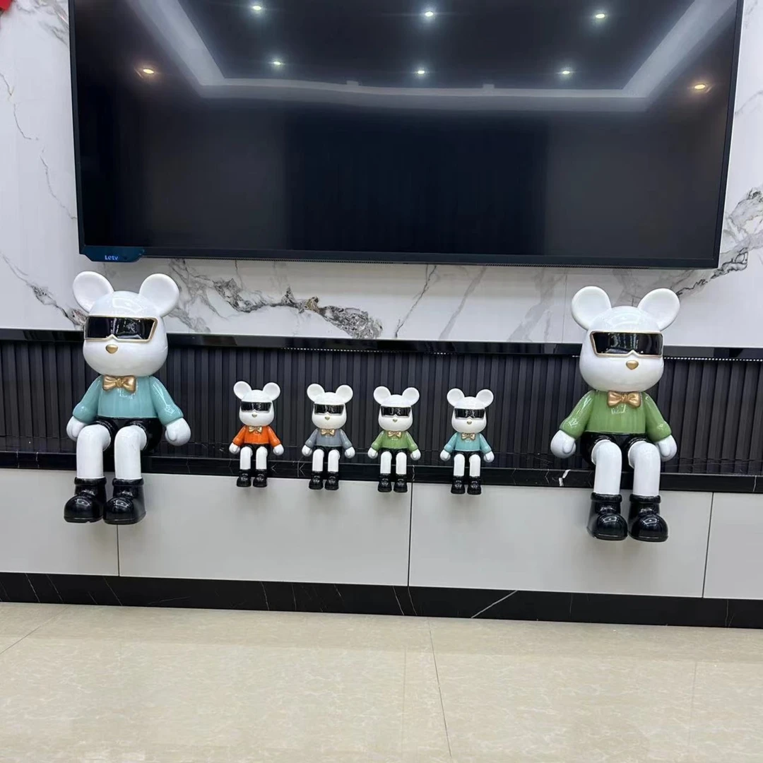 网红网存钱罐可爱大号坐姿酷熊摆件客厅电视柜轻奢软装装饰品