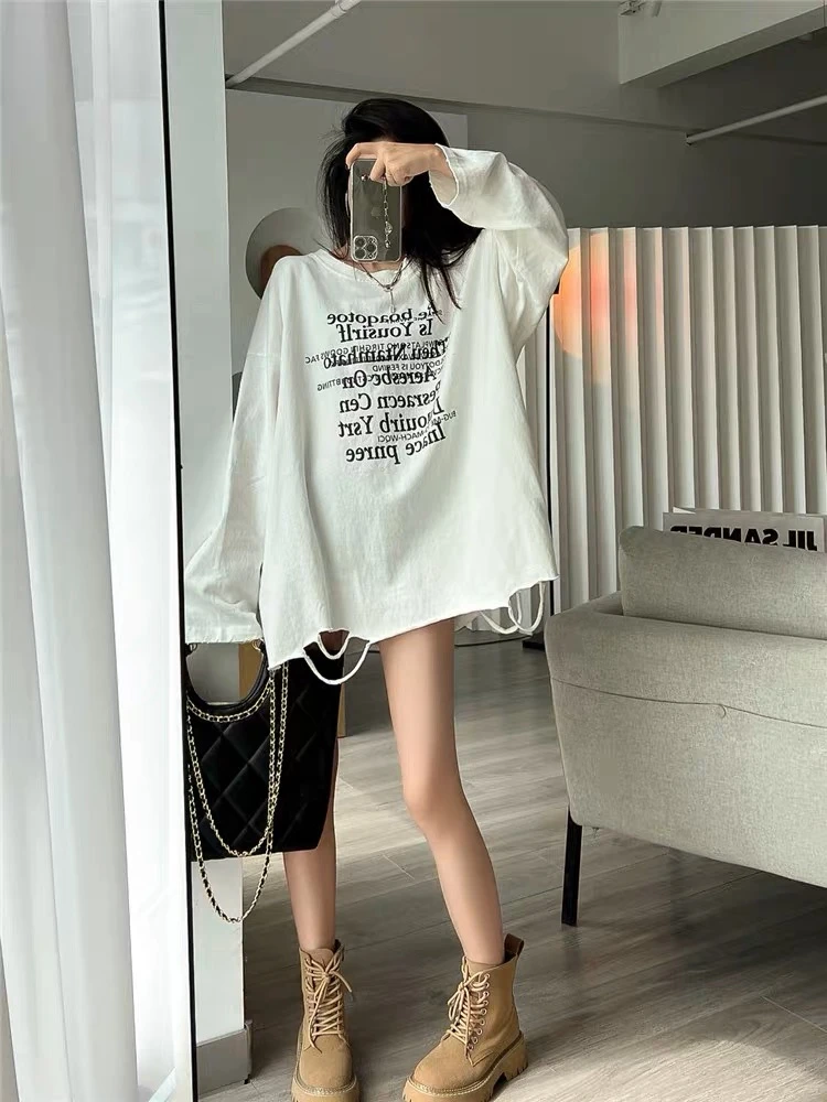 韩版宽松打底胖mm加肥加大长袖内搭打底衫女款爆款长款打底衫t恤