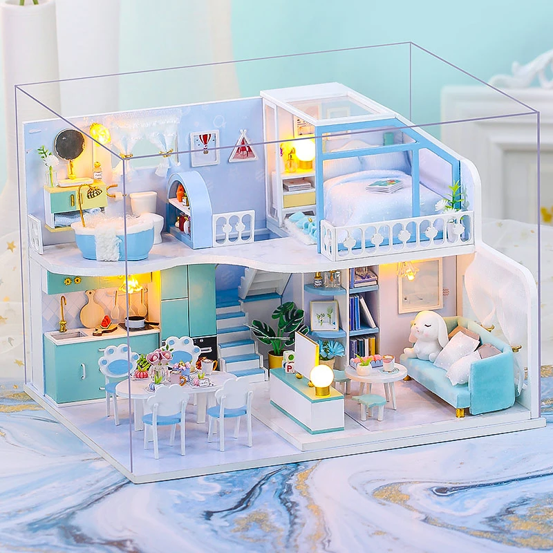 趣益雅DIY小屋蓝缈倾心手工创意阁楼小屋3d建筑拼装模型拼装礼物