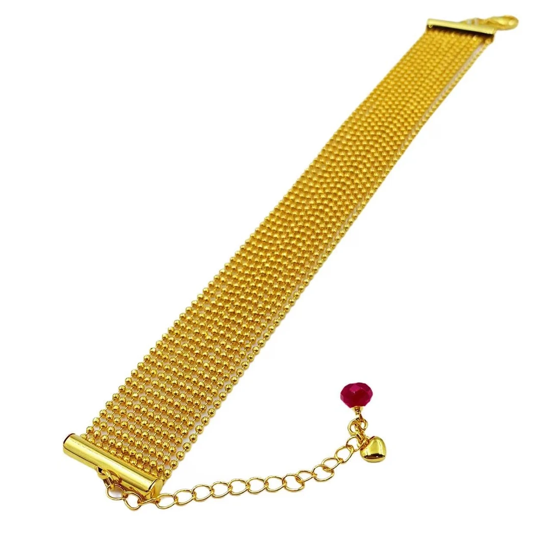 【金姐专属】红宝石轻奢设计款珠珠手链S723（培育）合金镶嵌