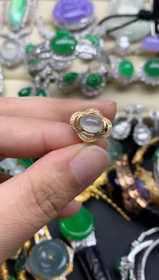 【闪购商品】翡翠戒指18K金镶嵌464-中国好珍宝