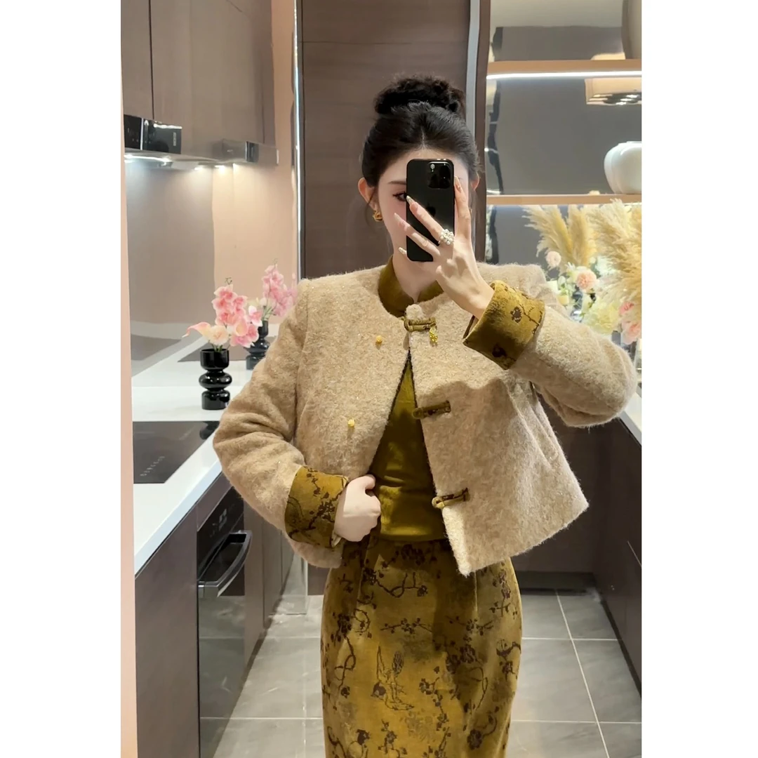 【周粥】【山涧】秋冬款小香风气质贵气外套预JJQ4TZ7263-WT轻奢百搭