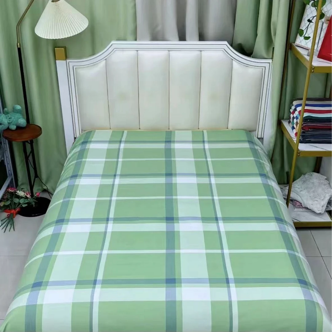 【MS】精品亲肤细纹棉床单-香草绿格（200*240）