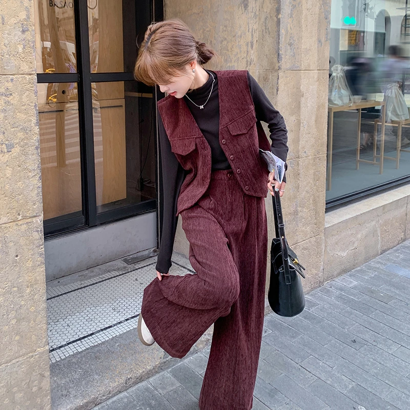 春秋显瘦洋气金丝安可拉红女装感复古裙女秋季2025新款小两件套