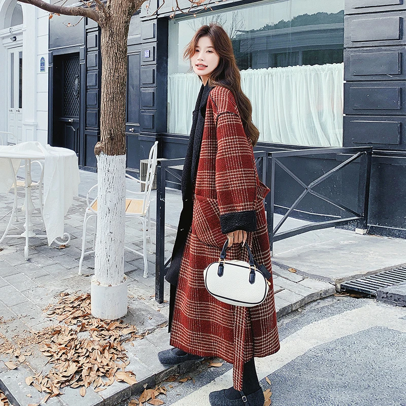 红格高级感两面穿中长款外套女秋冬2024新款时尚高端大气保暖大衣
