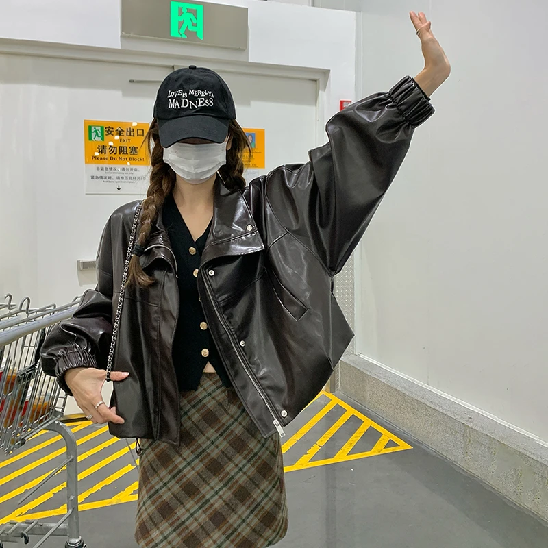 美式加厚小皮衣女短款2025秋新款网红又a又飒小个子PU皮夹克外套