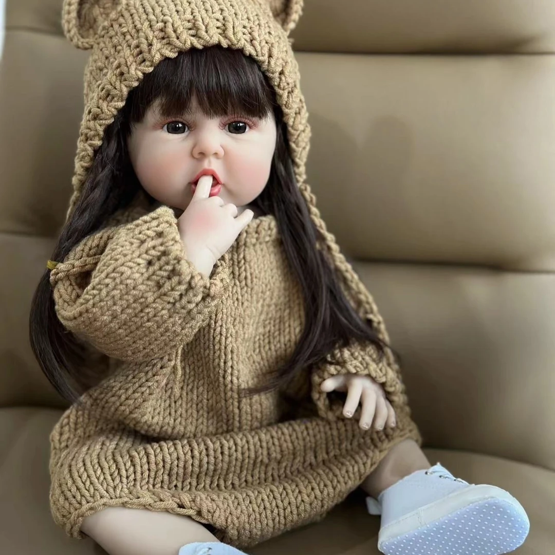 BZDOLL贝贝55厘米胶身仿真婴儿可吃手可水洗重生娃娃女孩生日礼物
