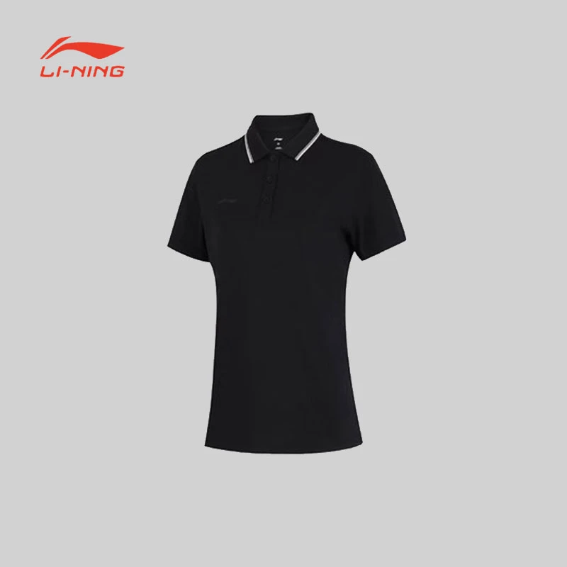 李宁健身训练系列女子短袖POLO衫舒适百搭运动上衣APLT080-B品