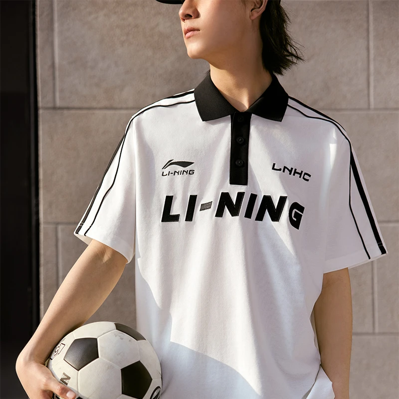 李宁短袖春男女款运动生活系列时尚透气百搭短袖POLO衫APLU237-