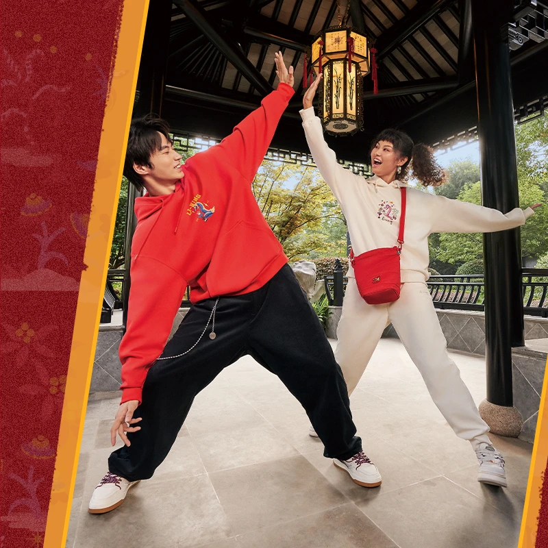 李宁卫衣女春季运动时尚系列舒适透气宽松套头连帽卫衣AWDU032B品