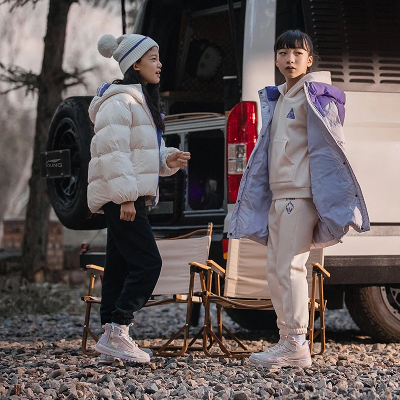 LI-NING/李宁童装女大童冬季保暖宽松舒适长款羽绒服YYMT048-4