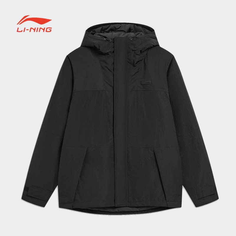李宁棉服男冬季运动时尚系列舒适简约保暖常规休闲短棉服AFMT011