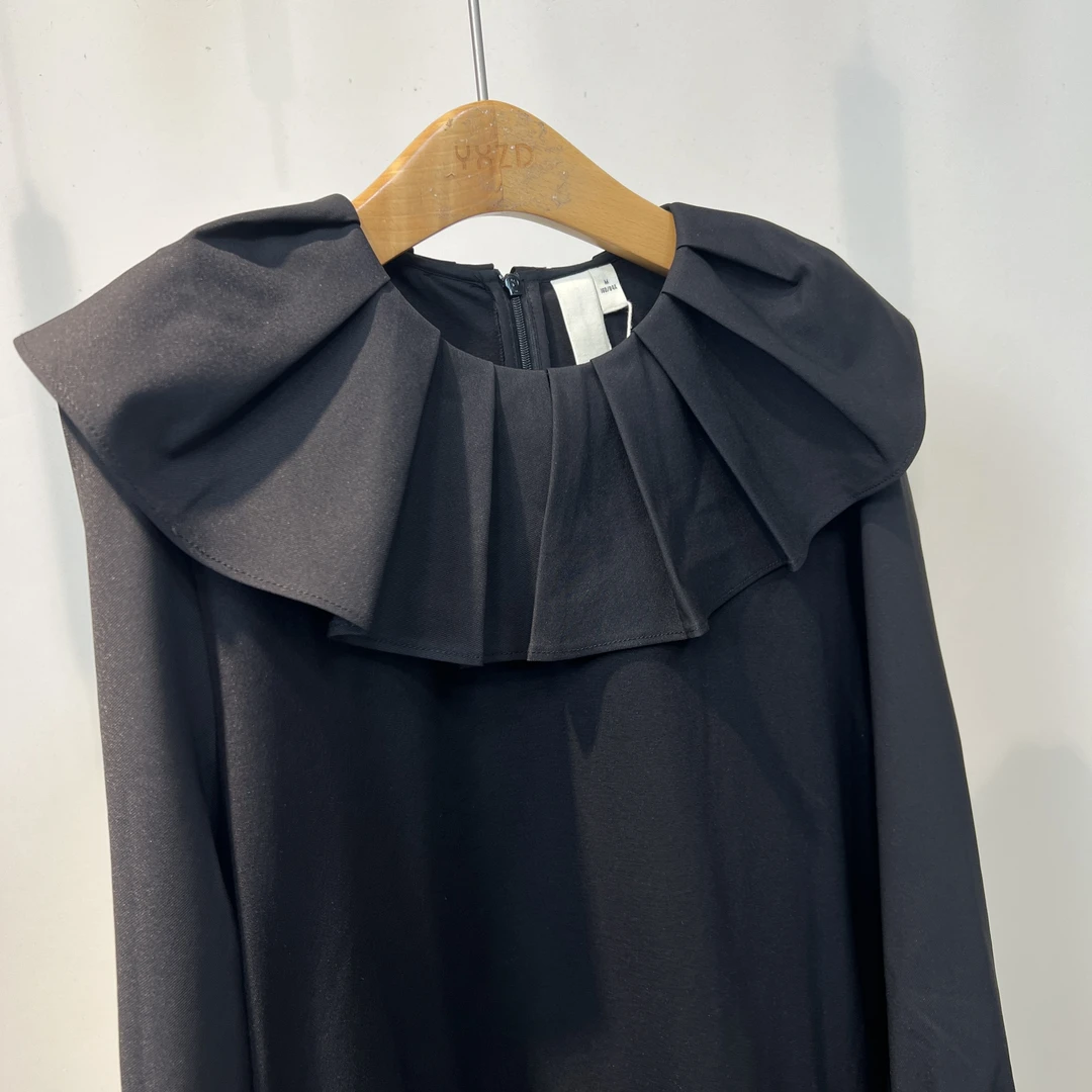 设计师款秋冬气质百搭长袖套头拉链连衣裙R380162