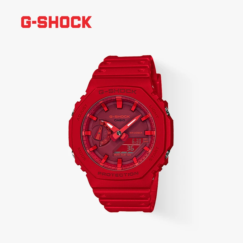 卡西欧G-Shock红色八角潮流时尚男女同款手表