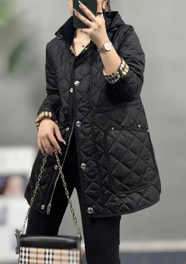 南韩正版中长款高端戴帽新款棉服外套5110品