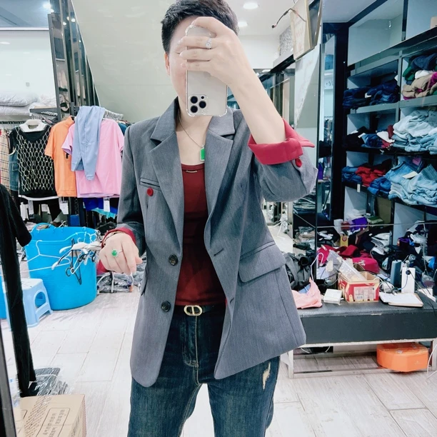 秋冬撞色时尚百搭3色气质西装外套2459品