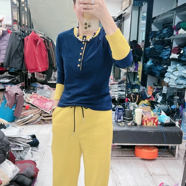 韩版松紧腰加绒4色轻便洋气弯刀休闲裤8310品