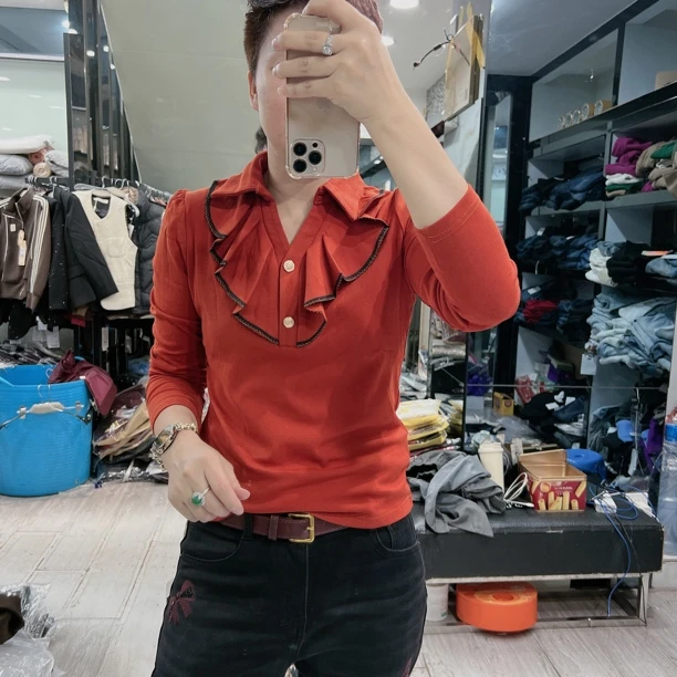 秋冬抓绒半开领宫廷风优质3色上衣8818品