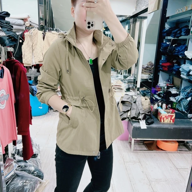 秋冬双层中长款3色收腰轻便外套9409帽子可卸