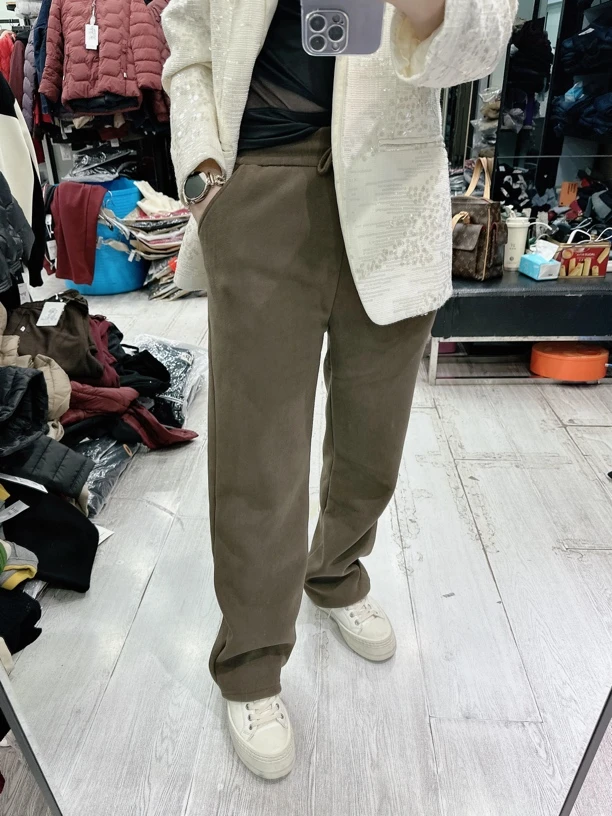 欧棉松紧腰加绒保暖轻便百搭4色休闲裤8899品