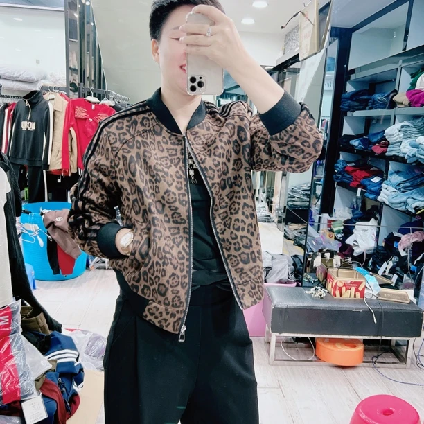 韩版气质豹纹棒球外套双层百搭1522品