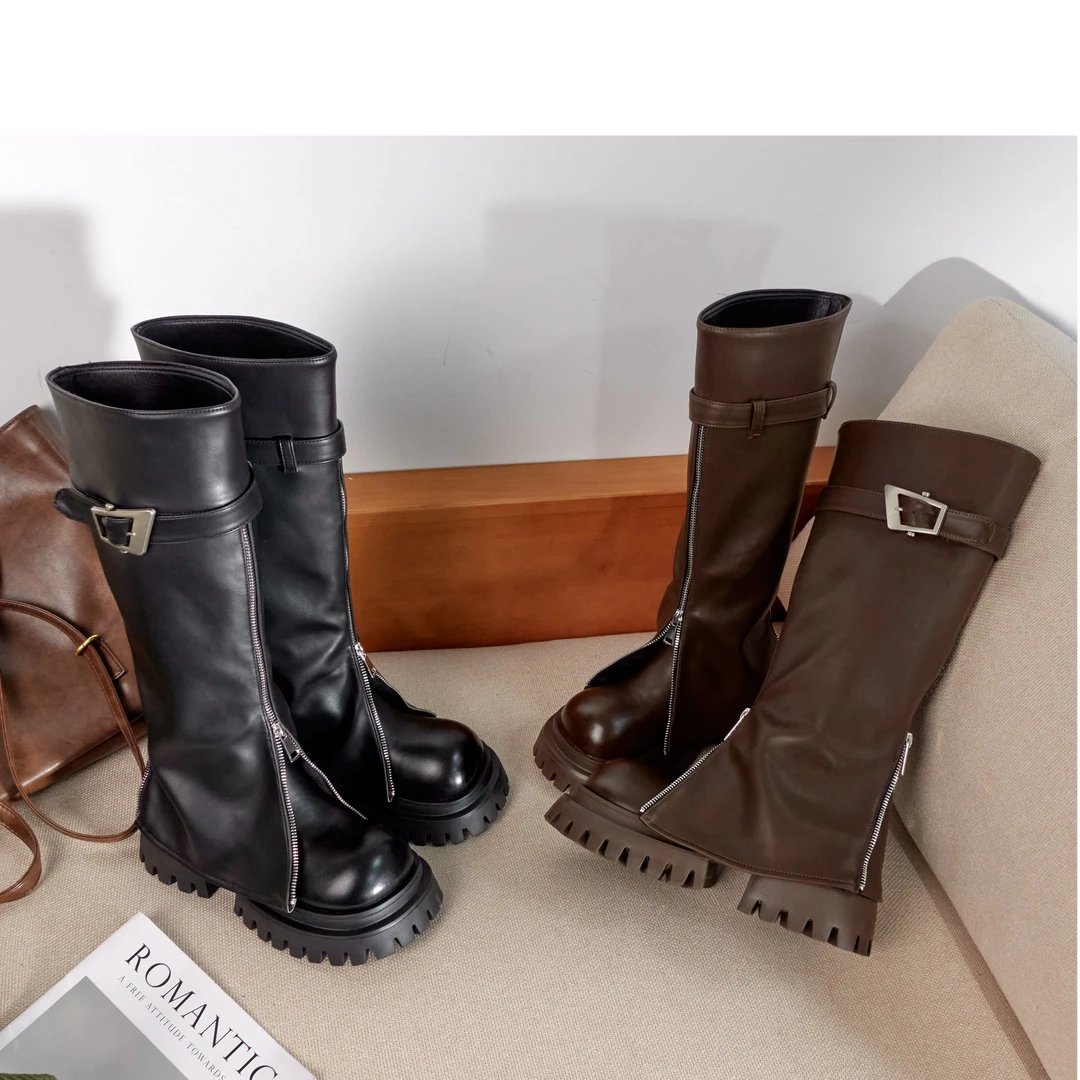 糖糖长筒靴裤管靴女2024秋冬季新款高筒靴小个子潮流女显瘦裤管靴