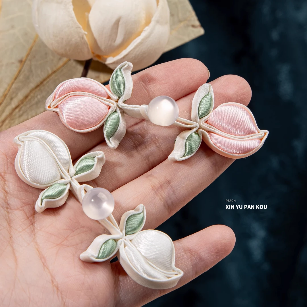 旗袍盘扣桃子填芯中式手工扣子童总复古唐装民族服饰装饰纽扣