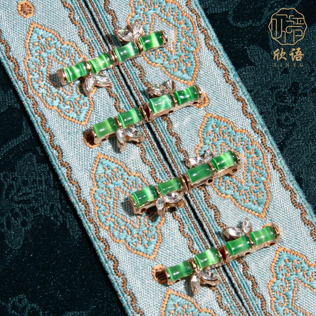 金属汉服子母扣竹节对扣猫眼竹子钩扣节节高升复古国潮HF146