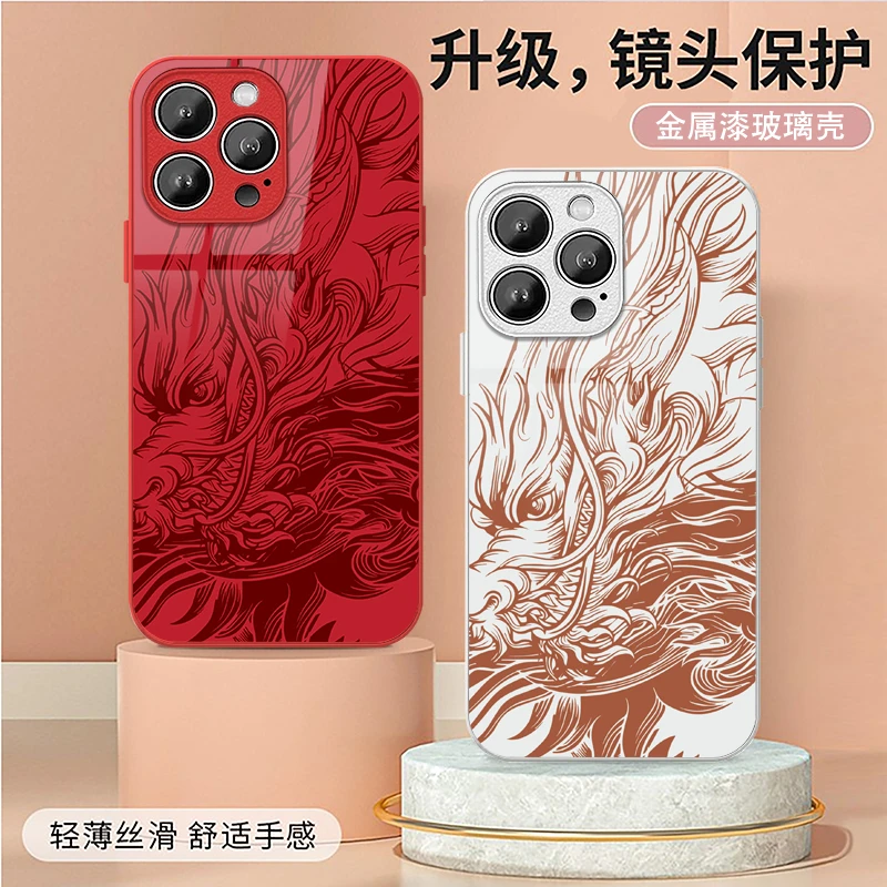 适用苹果15/华为/小米/oppo/vivo时尚潮流新年爆款龙腾高级手机壳