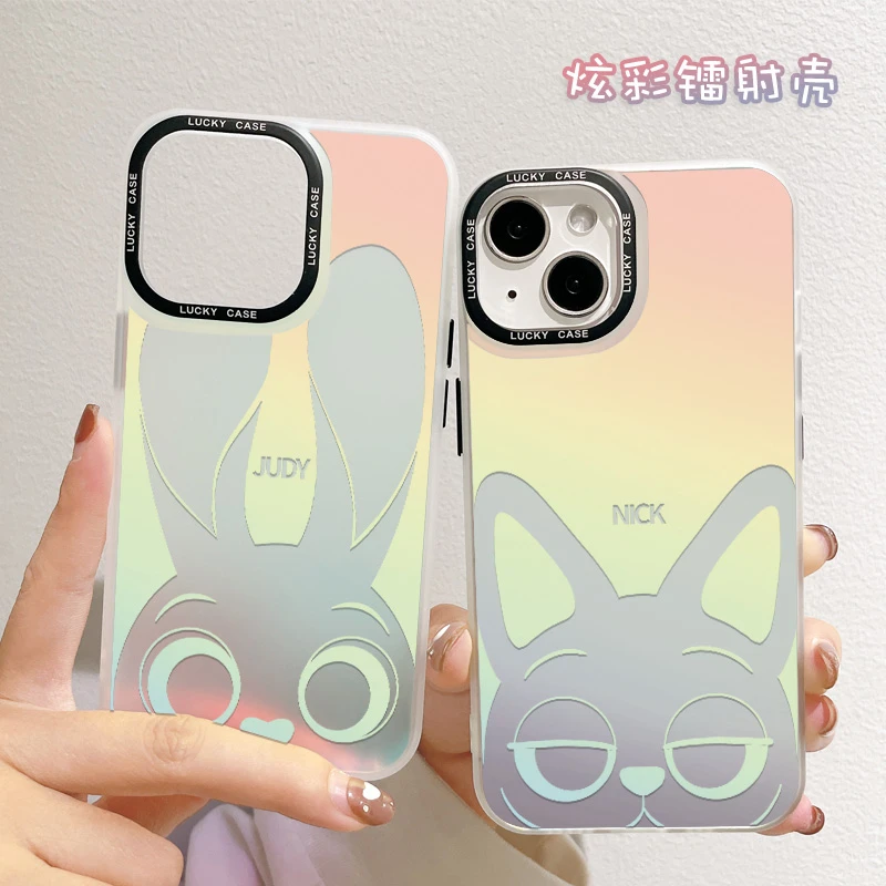 适用于苹果/华为/小米/oppo/vivo情侣朱迪尼克爆款大孔防摔手机壳