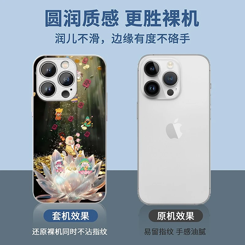 适用苹果15/华为pura70/小米14/oppo/vivo福禄寿财神中国风手机壳