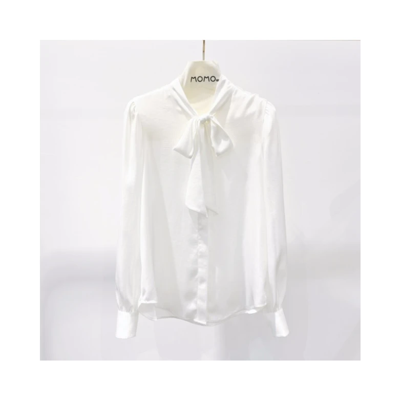 【妲姐粉丝专享】MOMO 3265 CS 法式气质蝴蝶结飘带衬衫