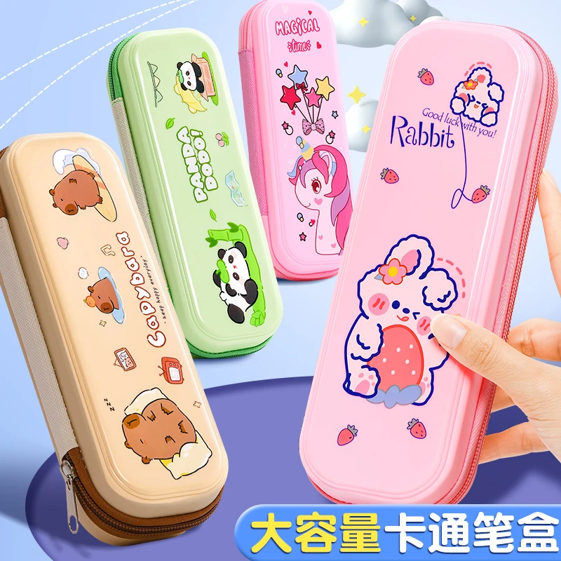 单层卡通笔袋女小学生1-3年级文具盒男孩简约铅笔盒女孩文具新款