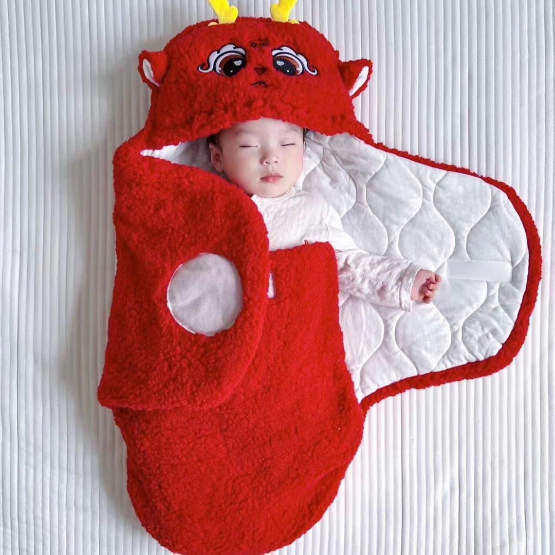 夹棉秋冬加厚抱被宝宝防神器新生宝宝防踢被防防惊跳婴儿睡袋
