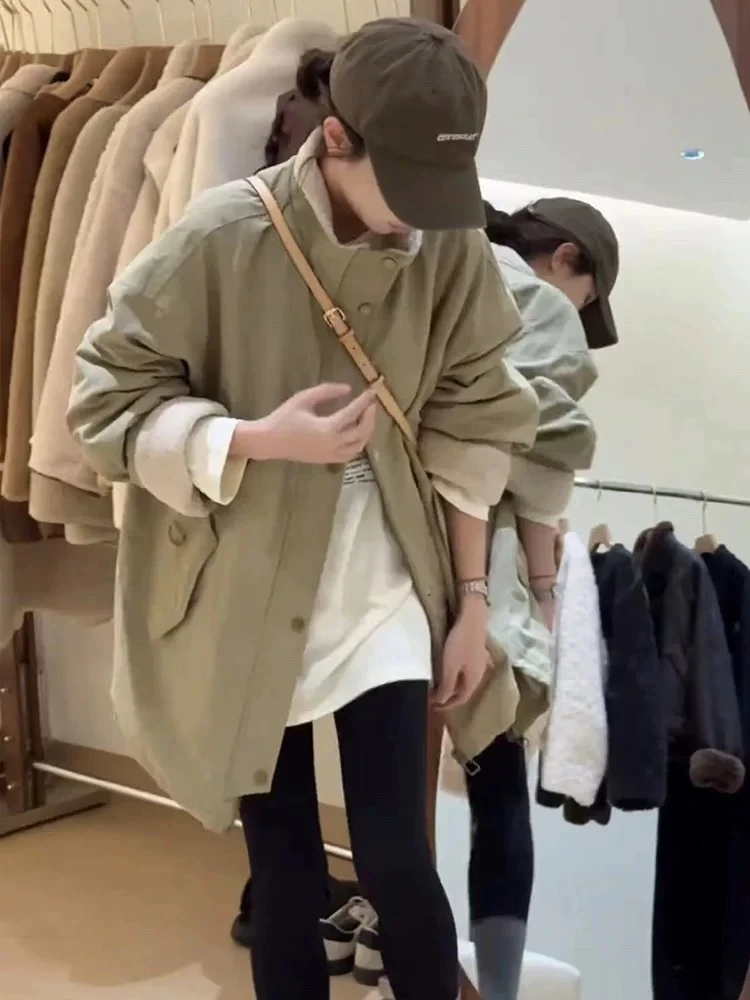 （媛媛严选）2024年冬季新品好看工装风棉服棉衣宽松保暖中长款外套