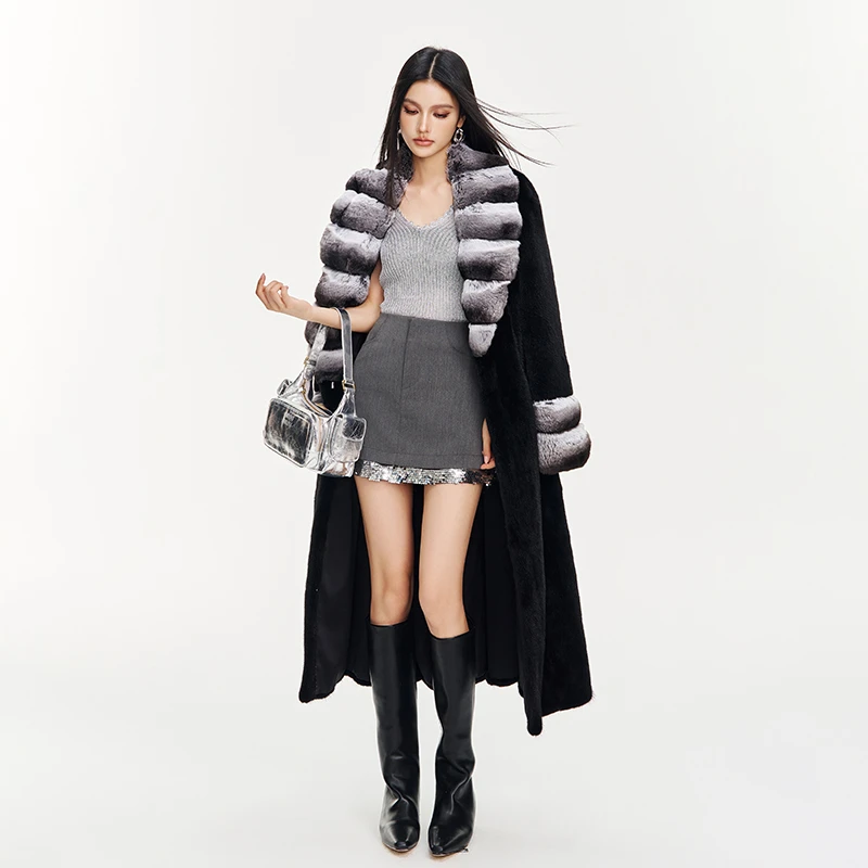 FLAME QUEEN/火焰皇后京圈贵妇 高奢猫猫领进口水貂皮大衣女