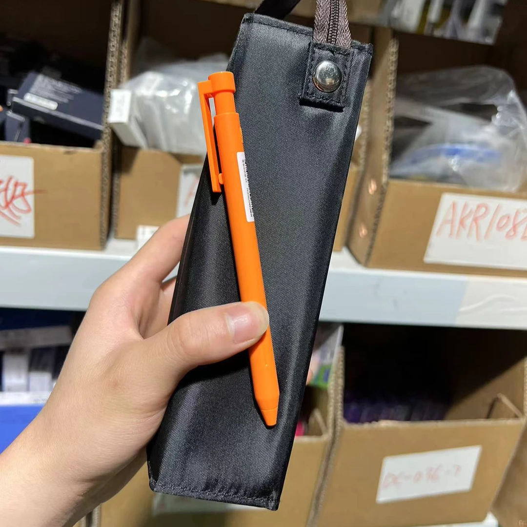 对开口耐脏型站立式笔袋学生黑色收纳袋