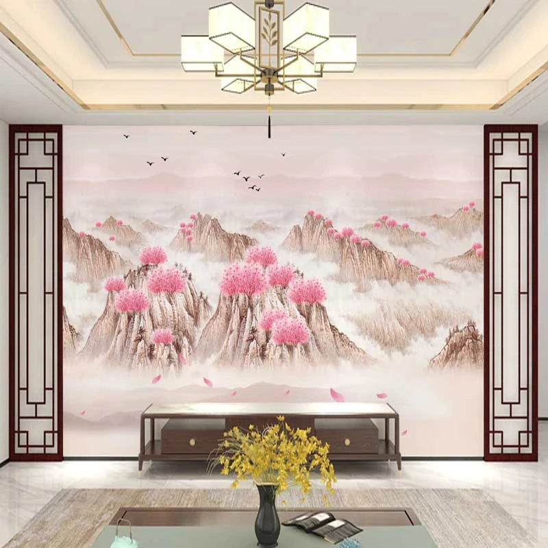 量身定制卧室墙纸墙布电视背景防潮防霉高清图片3D无缝浮雕壁画