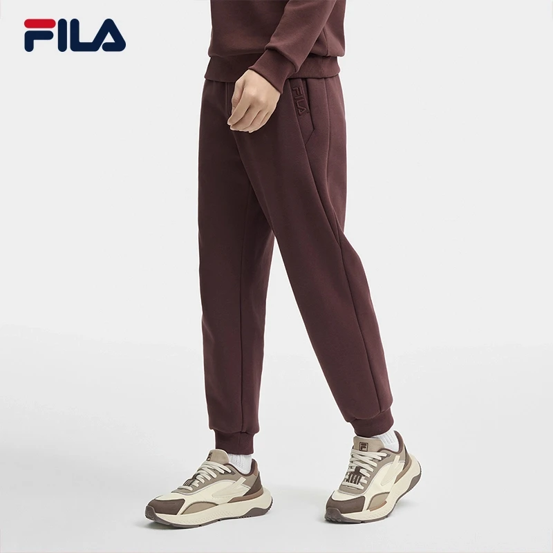 Fila/斐乐2024冬季新款男子时尚舒适保暖针织运动长裤F11M448601F