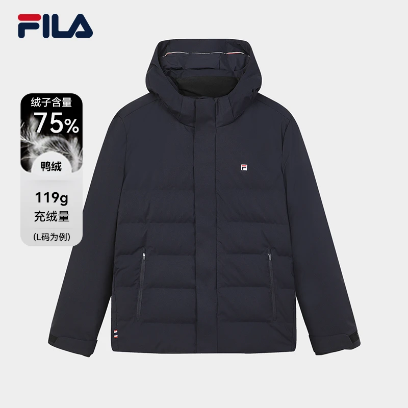 Fila/斐乐商务休闲连帽秋冬鸭绒百搭时尚舒适外套F61M441904A